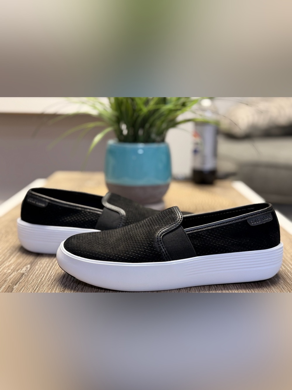Cole Haan Grand Crosscourt Slip On Sneakers Black Perforated NIB No Box Size 5.5 - Picture 6 of 11